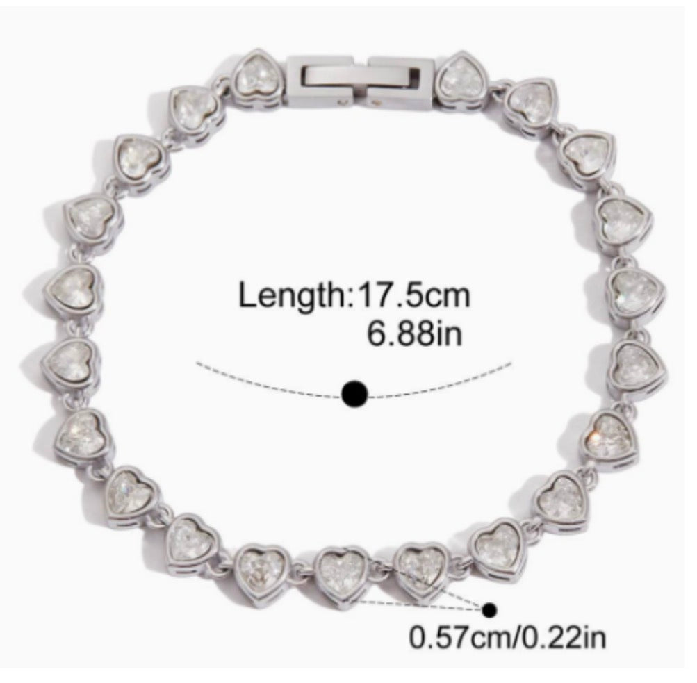 The Silver Heart Tennis Bracelet