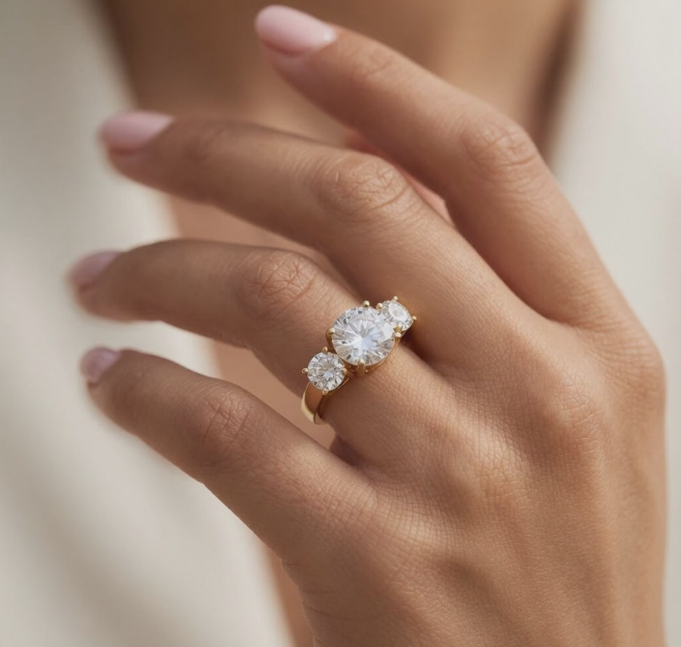 The Celeste Trio Ring